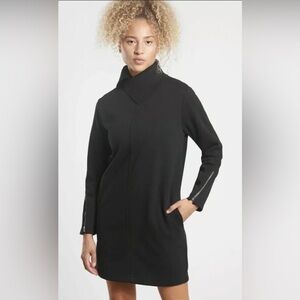 Athleta Women's Medium Black Cozy Karma Vela Long‎ Sleeve Soft Dress